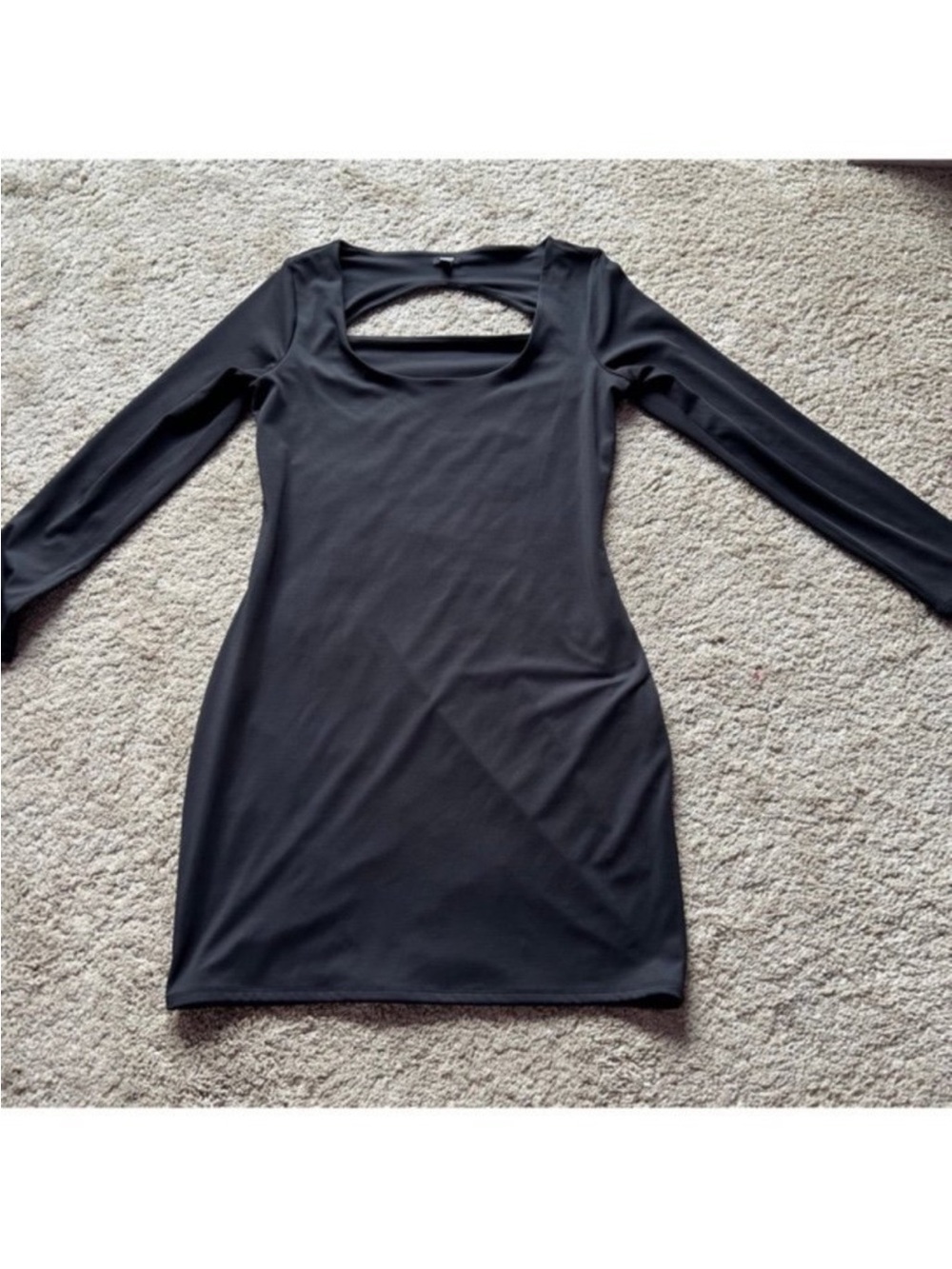 Express Black Long Sleeve Cutout Bodycon Dress